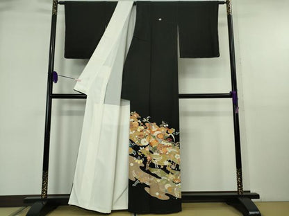 平和屋本店●極上　創業460年・千總　黒留袖　駒刺繍　吉祥花文　金彩　松坂屋扱い　逸品　DZAB6392kh6