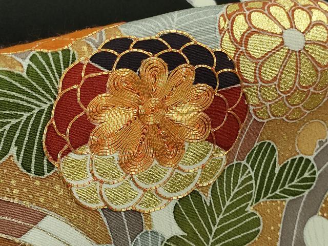 平和屋本店●極上　創業460年・千總　黒留袖　駒刺繍　吉祥花文　金彩　松坂屋扱い　逸品　DZAB6392kh6
