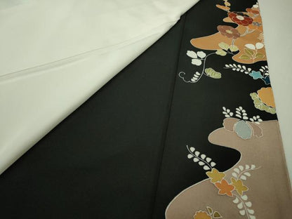 平和屋本店●極上　創業460年・千總　黒留袖　駒刺繍　吉祥花文　金彩　松坂屋扱い　逸品　DZAB6392kh6