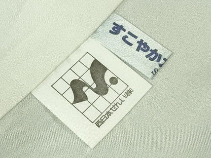 平和屋本店●極上　琉染の創設者　山岡古都　水墨書　訪問着　雪景色　雪持ち　樹木　白花色地　逸品　未使用　DZAB6393kh6