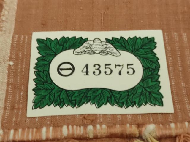 平和屋本店▽極上　本場結城紬　重要無形文化財　単衣　奥順謹製　色無地　赭色　証紙付き　逸品　DZAB6397kh6