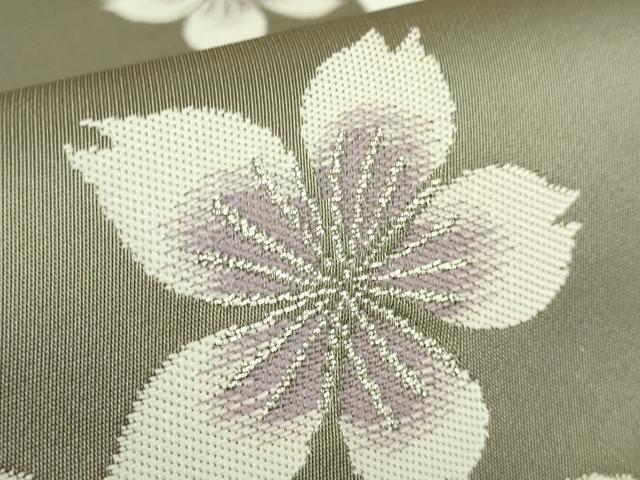 平和屋着物●極上　世界的人形師　辻村寿三郎　ジュサブロー　六通柄袋帯　舞桜　銀糸　逸品　DZAB6403kh6