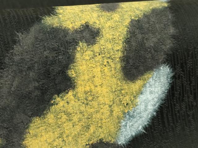 平和屋本店●極上　九寸名古屋帯　三毛猫　絹菱　黒地　反端付き　逸品　新品　DZAB6409kh6