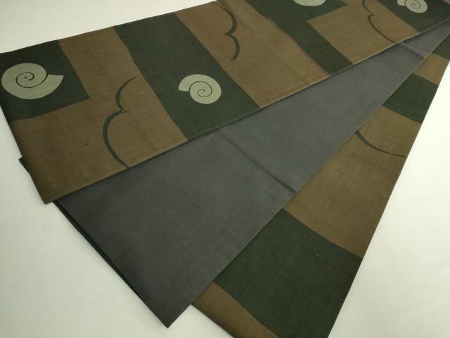 平和屋着物●極上　Maru　Factory　丸山正　全通柄袋帯　紬地　抽象文様　逸品　DZAB6411kh6