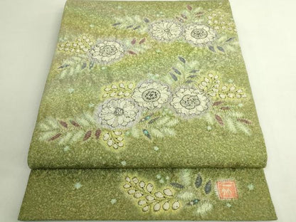 平和屋本店●最高級　初代　久保田一竹　幻の辻が花　太鼓柄袋帯　金通し地　逸品　DZAB6413kh6
