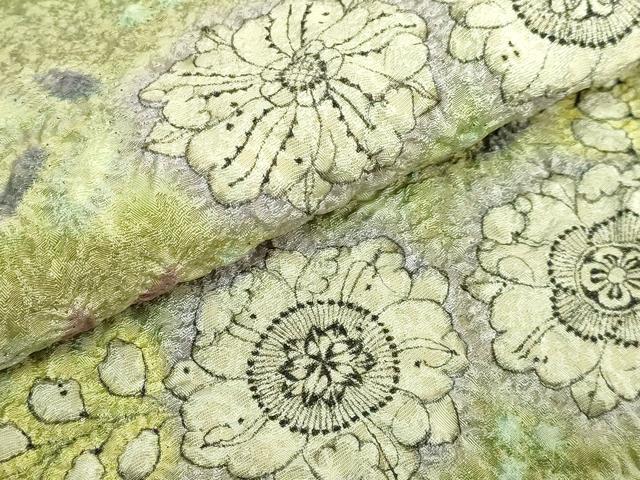 平和屋本店●最高級　初代　久保田一竹　幻の辻が花　太鼓柄袋帯　金通し地　逸品　DZAB6413kh6