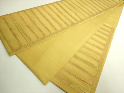 平和屋着物●極上　洛風林　工芸帯地　六通柄　本袋帯　横段文　金糸　逸品　DZAB6414kh6