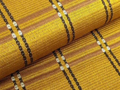 平和屋着物●極上　本場黄八丈　紬　八寸名古屋帯　格子　一重帯　逸品　未使用　DZAB6425kh6
