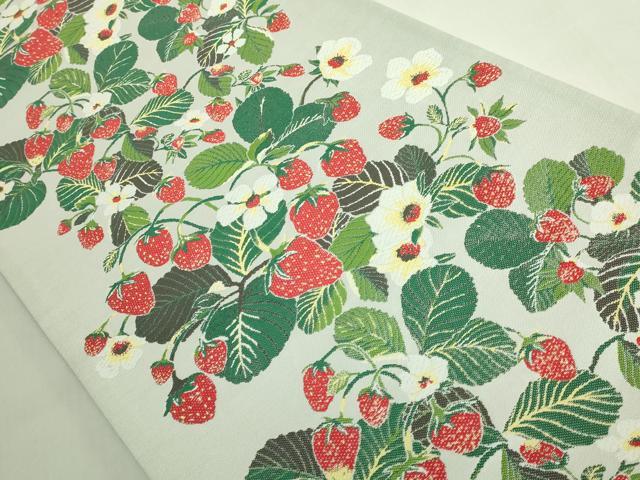 平和屋着物●極上　六通柄袋帯　唐織　苺　イチゴ　逸品　DZAB6429kh6