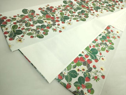 平和屋着物●極上　六通柄袋帯　唐織　苺　イチゴ　逸品　DZAB6429kh6