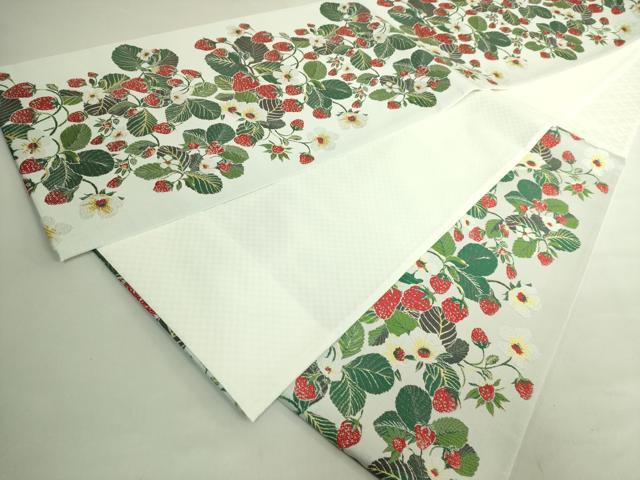 平和屋着物●極上　六通柄袋帯　唐織　苺　イチゴ　逸品　DZAB6429kh6