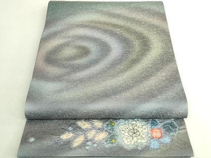 平和屋本店●極上　久保田一竹　幻の辻が花　太鼓柄袋帯　金通し地　逸品　DZAB6442kh6