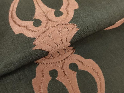 平和屋本店●極上　京都祇園の老舗　ぎをん齋藤　中国三大刺繍　相良刺繍　太鼓柄袋帯　抽象文様　たとう紙付き　逸品　DZAB6446kh6