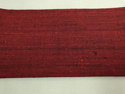 平和屋着物●極上　浦野理一　経節紬　つけ帯　濃い茜色地　逸品　未使用　DZAB6457kh6