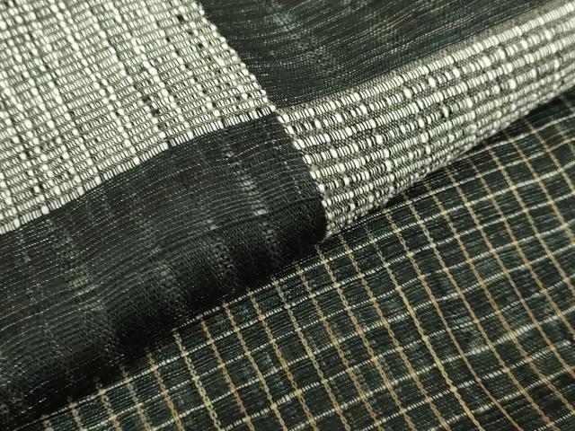 平和屋着物●極上　西陣　老舗　渡文謹製　手織　すくひ　両面　太鼓柄袋帯　波衣　黒地　銀糸　逸品　DZAB6469kh6