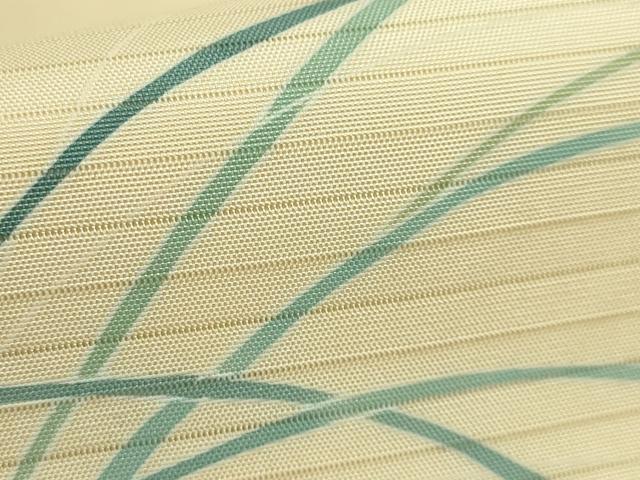 平和屋着物＊極上 夏物 絽塩瀬 九寸名古屋帯 友禅 作家物 草花文 薄い砥粉色地 逸品 DZAB6473kh6