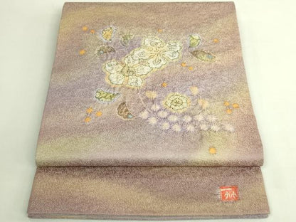 平和屋本店●極上　二代目　久保田一竹　幻の辻が花　太鼓柄袋帯　銀通し地　逸品　DZAB6475kh6