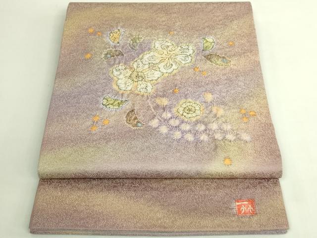 平和屋本店●極上　二代目　久保田一竹　幻の辻が花　太鼓柄袋帯　銀通し地　逸品　DZAB6475kh6