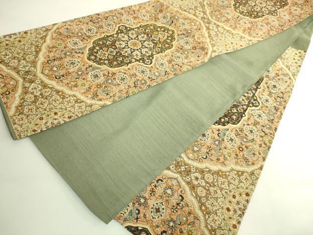 平和屋本店●極上　明綴れ　袋帯　正倉院花文　金糸　逸品　未使用　DZAB6476kh6