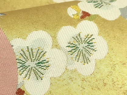 平和屋本店●極上　西陣　長嶋成織物　ながしま帯　上村松篁　ワンタッチつけ帯　鶯　本金箔　瀞金錦　やまと誂製 共箱付 逸品 DZAB6480kh6