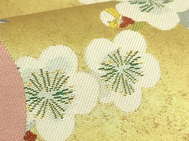 平和屋本店●極上　西陣　長嶋成織物　ながしま帯　上村松篁　ワンタッチつけ帯　鶯　本金箔　瀞金錦　やまと誂製 共箱付 逸品 DZAB6480kh6