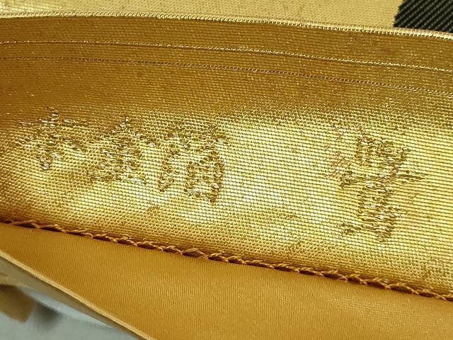 平和屋本店●極上　西陣　長嶋成織物　ながしま帯　上村松篁　ワンタッチつけ帯　鶯　本金箔　瀞金錦　やまと誂製 共箱付 逸品 DZAB6480kh6