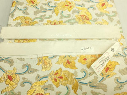 平和屋本店●極上　龍村美術織物　たつむら　六通柄　本袋帯　唐草祥栄錦　金糸　反端付き　逸品　DZAB6484kh6