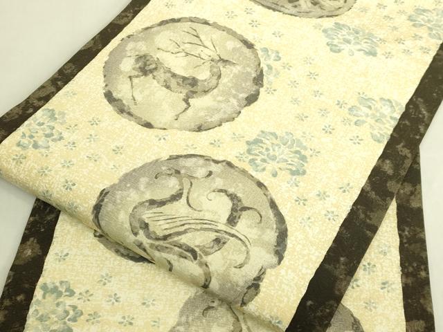 平和屋着物●極上　九寸名古屋帯　鳥獣花文　ますいわ屋扱い　逸品　DZAB6486kh6