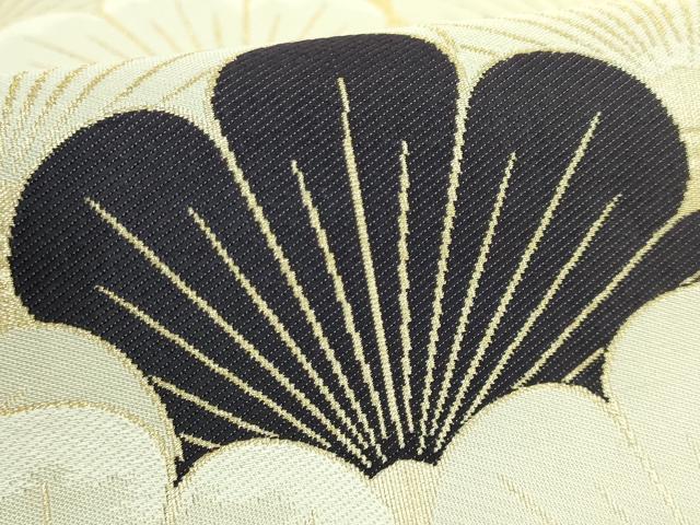 平和屋本店●極上　西陣　木野織物　菱屋善兵衛謹製　六通柄袋帯　花青海波　金糸　逸品　DZAB6491kh6