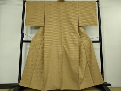平和屋本店●極上　山下八百子　本場黄八丈　市松綾織　紬　タグ付き　逸品　DZAB6501kh6