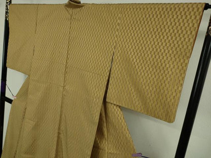 平和屋本店●極上　山下八百子　本場黄八丈　市松綾織　紬　タグ付き　逸品　DZAB6501kh6