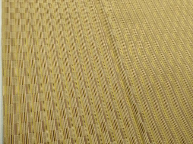 平和屋本店●極上　山下八百子　本場黄八丈　市松綾織　紬　タグ付き　逸品　DZAB6501kh6
