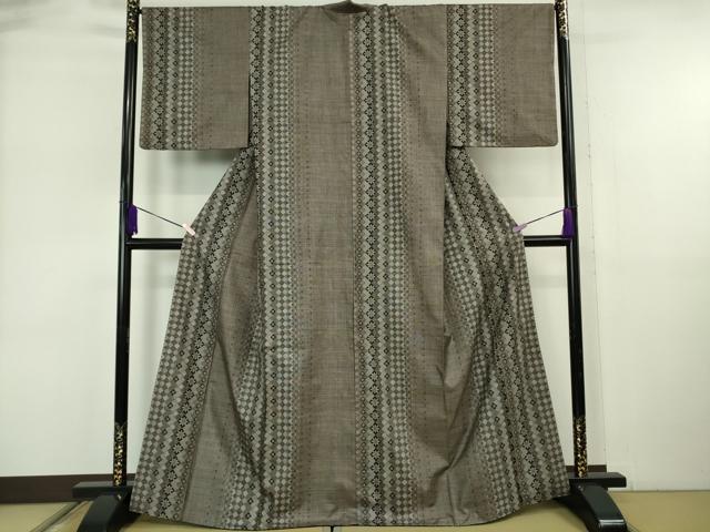 平和屋本店●極上　本場大島紬　割り込み絣　菱間道　逸品　DZAB6502kh6
