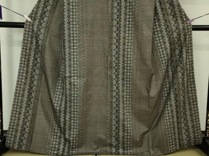 平和屋本店●極上　本場大島紬　割り込み絣　菱間道　逸品　DZAB6502kh6