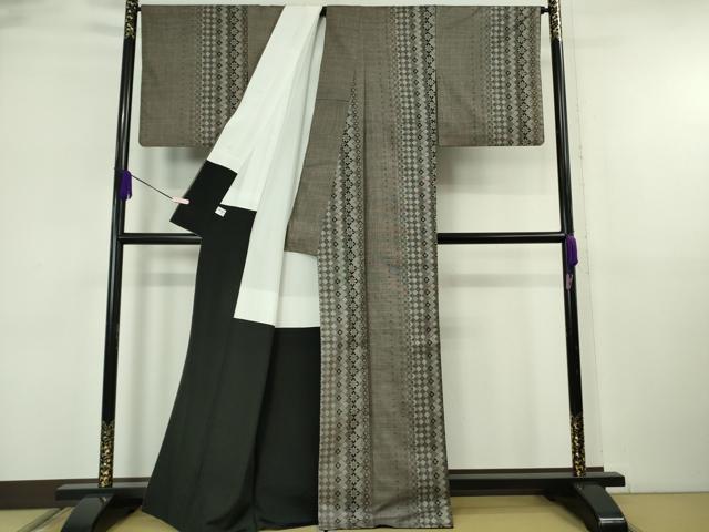 平和屋本店●極上　本場大島紬　割り込み絣　菱間道　逸品　DZAB6502kh6
