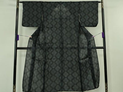 平和屋本店＊極上　夏物　重要無形文化財　本場宮古上布　苧麻　菱文　逸品　DZAB6503kh6