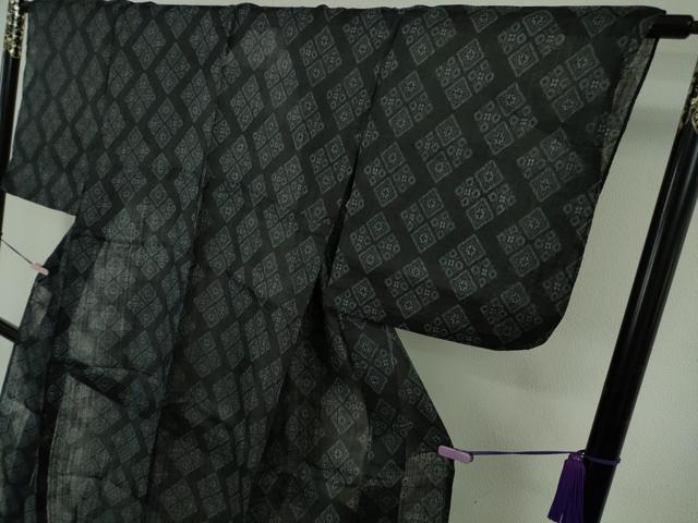 平和屋本店＊極上　夏物　重要無形文化財　本場宮古上布　苧麻　菱文　逸品　DZAB6503kh6