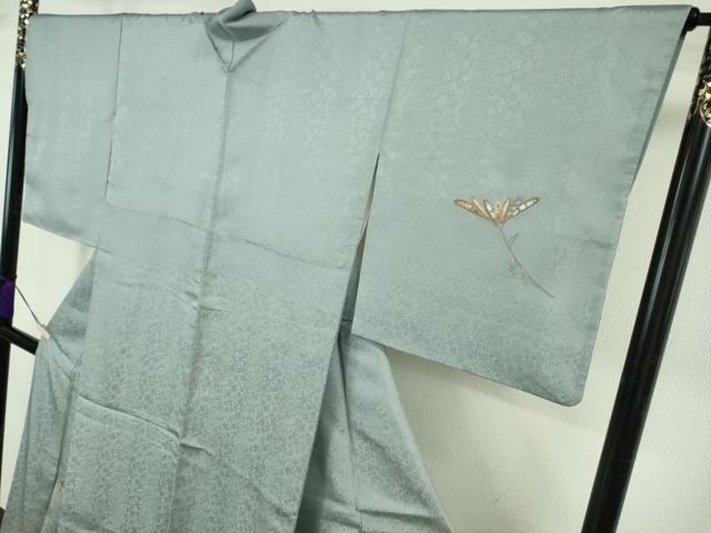 平和屋本店●極上　山口美術織物　皇室　伊勢神宮御用　西陣織　訪問着　総刺繍　横菊　秘色色地　逸品　DZAB6508kh6