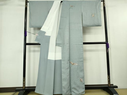 平和屋本店●極上　山口美術織物　皇室　伊勢神宮御用　西陣織　訪問着　総刺繍　横菊　秘色色地　逸品　DZAB6508kh6