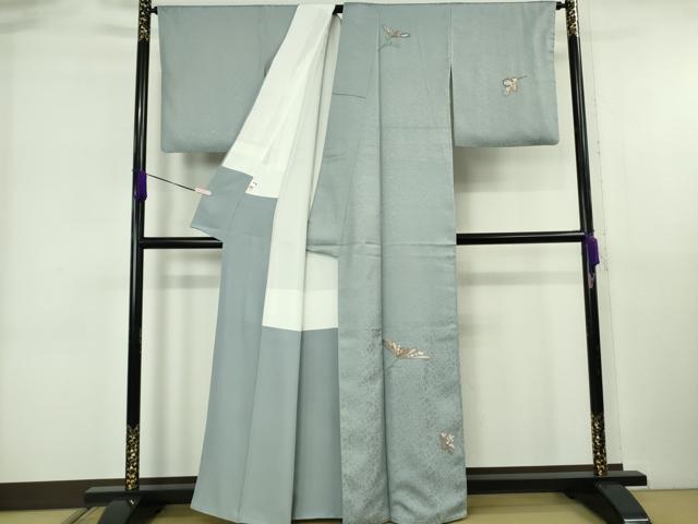 平和屋本店●極上　山口美術織物　皇室　伊勢神宮御用　西陣織　訪問着　総刺繍　横菊　秘色色地　逸品　DZAB6508kh6