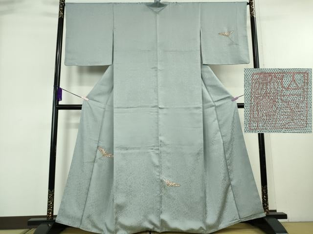 平和屋本店●極上　山口美術織物　皇室　伊勢神宮御用　西陣織　訪問着　総刺繍　横菊　秘色色地　逸品　DZAB6508kh6