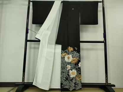 平和屋本店●極上 創業460年・千總 第三十二回 上品会作品 黒留袖 駒刺繍 富貴芳潤 金糸 上代180万 高島屋扱い 冊子付き 逸品 DZAB6509kh6