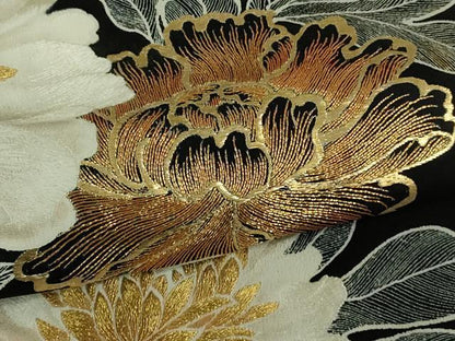 平和屋本店●極上 創業460年・千總 第三十二回 上品会作品 黒留袖 駒刺繍 富貴芳潤 金糸 上代180万 高島屋扱い 冊子付き 逸品 DZAB6509kh6
