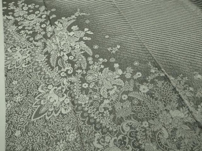平和屋着物●極上　天目織　訪問着　お召地　作家　銀華翔　三重織　更紗花文　逸品　未使用　DZAB6512kh6