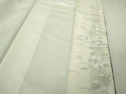 平和屋本店●極上　中国三大刺繍　スワトウ刺繍　汕頭刺繍　訪問着　人物風景花文　象牙色地　暈し染め　金糸　逸品　DZAB6515kh6