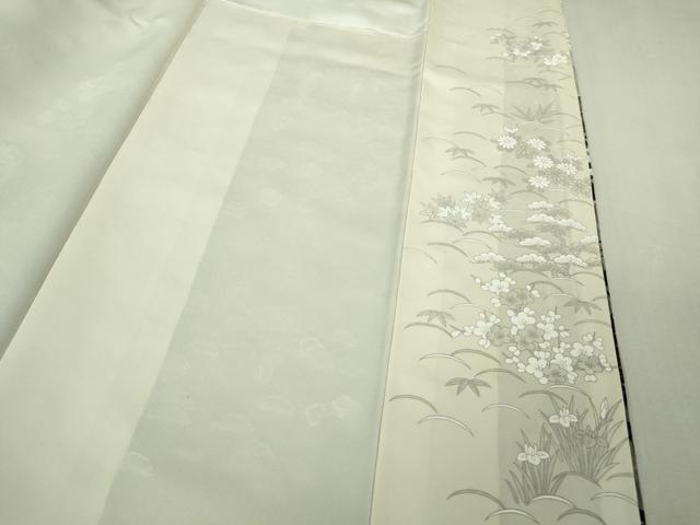 平和屋本店●極上　中国三大刺繍　スワトウ刺繍　汕頭刺繍　訪問着　人物風景花文　象牙色地　暈し染め　金糸　逸品　DZAB6515kh6