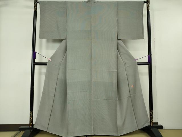 平和屋本店●極上 重要無形文化財 人間国宝伊勢型紙縞彫師 児玉博 江戸小紋 極微塵縞31本 藍鉄×利休白茶色 やまと 逸品 未使用DZAB6516kh6