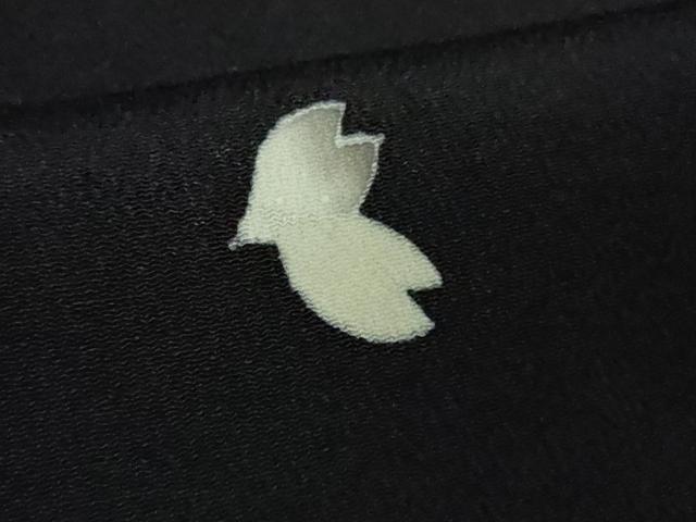 平和屋本店●極上　洛楽人工房　国兼屋　訪問着　舞桜　花弁　黒地　鬼しぼ縮緬　ロング丈　逸品　DZAB6518kh6