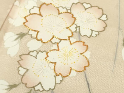 平和屋着物●極上　訪問着　駒刺繍　枝垂れ花　肌色地　暈し染め　金彩　逸品　DZAB6520kh6