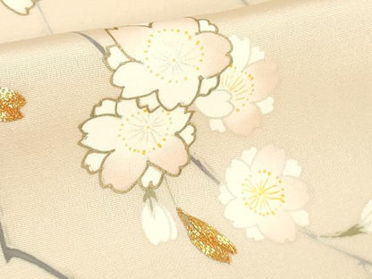 平和屋着物●極上　訪問着　駒刺繍　枝垂れ花　肌色地　暈し染め　金彩　逸品　DZAB6520kh6